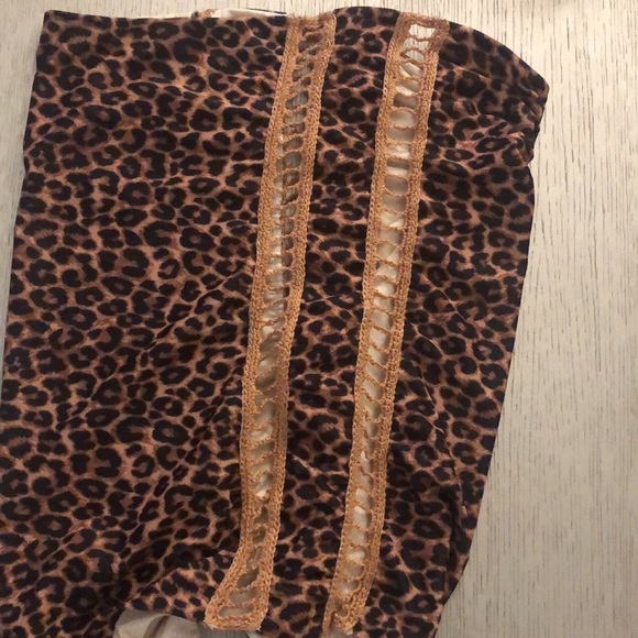 ACACIA swimwear Leopard Print- crochet Strapless Swimsuit  size M - Picture 7 of 15